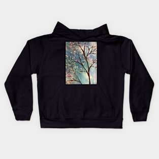 Cherry bloom silhouette Kids Hoodie